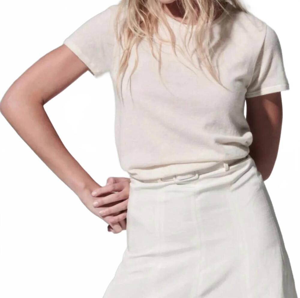 NEW MAJESTIC FILATURES cashmere tshirt in milk